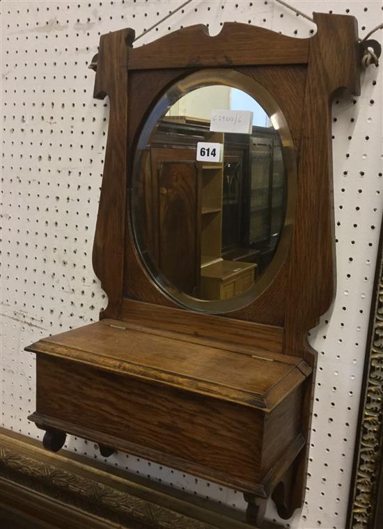 Small wall mirror with box below